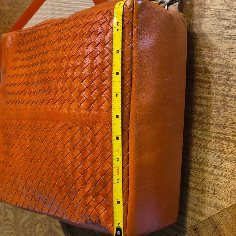 Bottega Veneta Persimmon Intrecciato Woven Leather Tote With Blue Suede Interior - Picture 12 of 14
